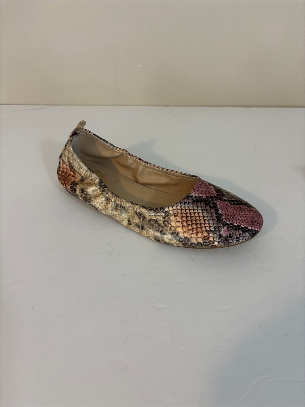 Vince Comuto Leather Snakeskin Ballet Flats Size 7.5 M - Picture 14 of 14